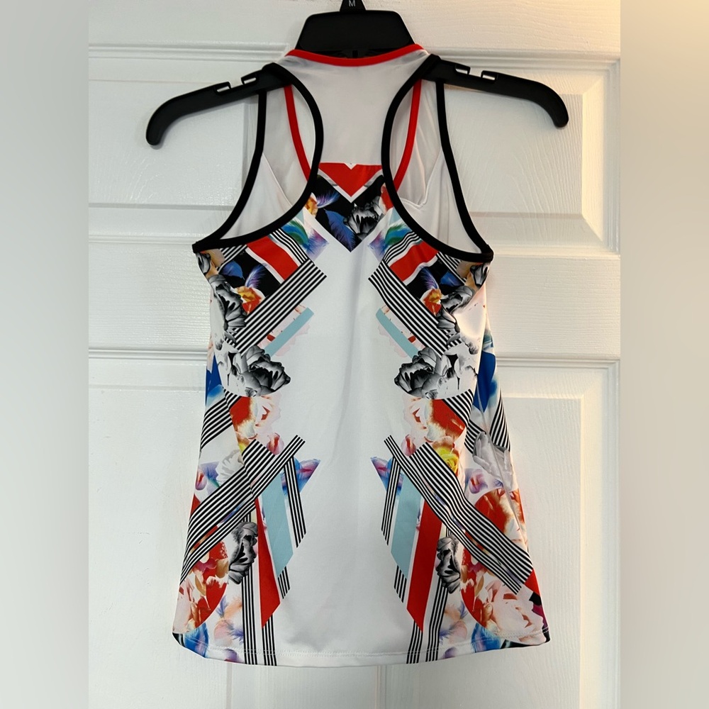 Lucky in Love Women's Geometric Floral Tank Top - Red, Blue, Black - Picture 6 of 8